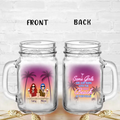 Personalized Summer Retro Besties Mason Jug With Straw - Gift Idea For Beach Lover/Friends/Sisters - Some Girls Are Just Born With The Beach In Their Souls