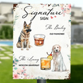 Personalized Wedding Metal Sign - Upload Up to 2 Pet's Photo - Wedding Gift Idea For Couple/Dog Lover -  Signature Drink Sign