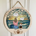 Personalized Memorial Pet Wooden Sign - Memorial Gift For Dog/Cat/Rabbit Owner - Up to 6 Pets - A Big Piece Of My Heart Lives In Heaven