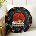 Personalized Witch Mom Round Pillow - Best Gift Idea For Halloween/Mom/Pet Lovers - Up to 3 Pets - Winter Solstice