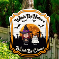 Personalized Witch Wooden Sign - Up to 6 Cats/Dogs - Halloween Gift For Pet Lovers/Wiccan Decor/Pagan Decor - Witch By Nature Bitch By Choice
