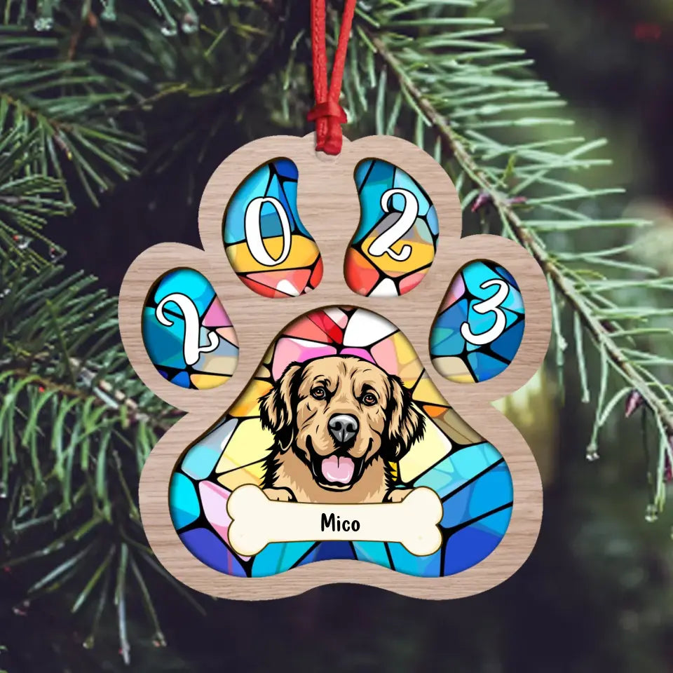 Custom Personalized Dog/Cat Paw Wooden Ornament - Gift Idea For Dog/Cat Lover/ Christmas 2026 Gift Idea