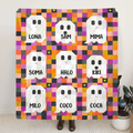 Personalize Halloween Family Fleece Throw Blanket/Quilt - Gift Idea For Halloween/Family - Up to 9 Boos
