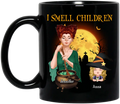 Personalized Grandma Witch Coffee Mug - Halloween Gift Idea For Grandma/Mother - Woman With Up to 6 Kids - I Smell Children