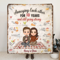 Personalized Couple Fleece Throw Blanket/Quilt - Gift Idea For Couple/Anniversary - Annoying Each Other For 10 Years And Still Going Strong