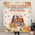 Personalized Friend Fleece Throw Blanket/Quilt - Gift Idea for Friends/Besties/Sisters - Partners In Crime