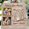 Personalized Memorial Husband Quilt/Fleece Throw Blanket - Upload Photos - Memorial Gift Idea For Loss Husband - Missing You Always