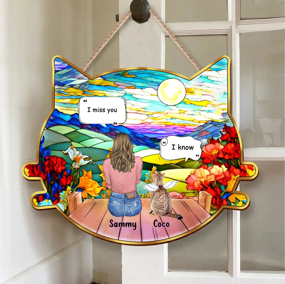 Personalized Memorial Cat Wooden Sign - Up to 3 Cats - Gift Idea For Cat Owner - I Miss You
