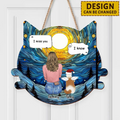 Custom Personalized Memorial Cat Wooden Sign - Up to 4 Cats - Christmas/Memorial Gift Idea For Cat Owner