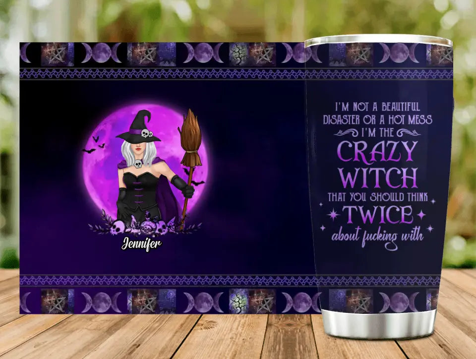 Personalized Witch Tumbler/Wine Tumbler - Gift Idea For Halloween/Witch Lovers - I'm The Crazy Witch
