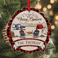 Personalized Camping Wooden Ornament - Couple/Parents With Up to 2 Kids And 3 Pets - Christmas Gift Idea For Family/Camping Lovers - Happy Campers