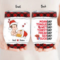 Personalized Funny Christmas Couple Wine Tumbler - Christmas Gift Idea For Couple - Moanday Tongueday