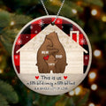 Personalized Family Christmas Circle Wooden Ornament - Up to 4 Child - Gift Idea For Couple/Family - This Is Us