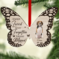 Personalized Memorial Butterfly Wooden Ornament - Upload Photo - Memorial Gift Idea For Pet Lover - Always Loved Never Forgotten Forever Missed