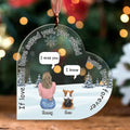 Personalized Memorial Pet Heart Acrylic Ornament - Couple/Family With Up to 4 Pets - Gift Idea For Couple/Dog/Cat Lover - If Love Could Have Saved You You Would Have Lived Forever