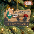 Personalized Camping Wooden Ornament - Gift Idea For Camping Lovers/Couple/Family - Making Memories One Campsite At A Time