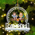 Personalized Camping Couple Acrylic Ornament - Couple with up to 2 Dogs - Christmas Gift Idea for Couple/Dog Lovers - Let's Sit By The Campfire & Watch People Park Their Campers