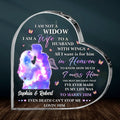 Personalized Not A Widow Crystal Heart - Memorial Gift Idea - I Am A Wife To A Husband With Wings