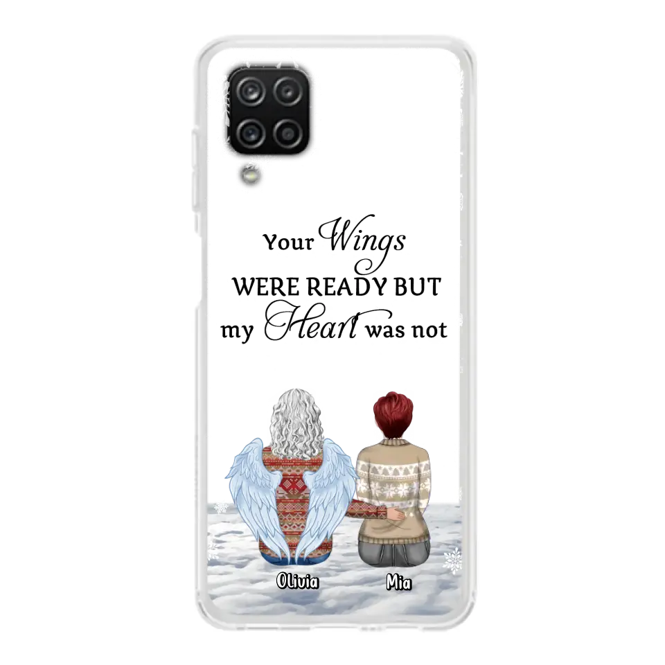 Personalized Memorial Phone Case - Up to 5 People - Gift Idea For Family - Your Wings Were Ready But My Heart Was Not - Case For iPhone/Samsung