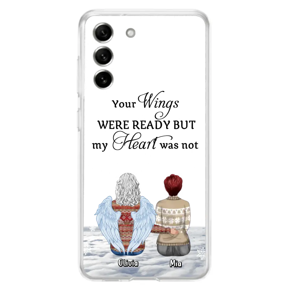 Personalized Memorial Phone Case - Up to 5 People - Gift Idea For Family - Your Wings Were Ready But My Heart Was Not - Case For iPhone/Samsung