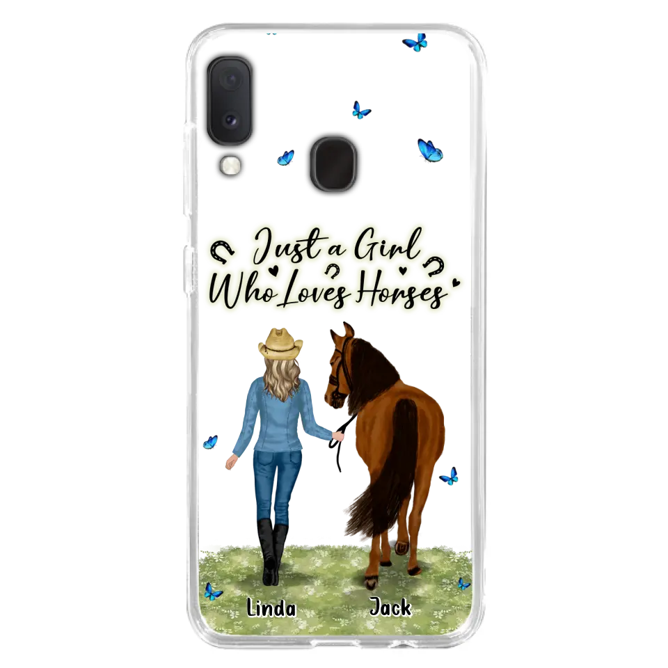 Personalized Horse Girl Phone Case - Up to 6 Horses - Gift Idea for Horse Lovers - Just A Girl Who Loves Horses - Case for iPhone/Samsung