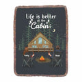Personalized Cabin Camping Fringe Blanket - Gift Idea For Camping Lover/Couple/Family/Friends - Life Is Better At The Cabin