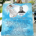Personalized Memorial Fleece Throw Blanket & Quilt - Upload Photo - Memorial Gift Idea For Family Member - Forever On Angel's Wings