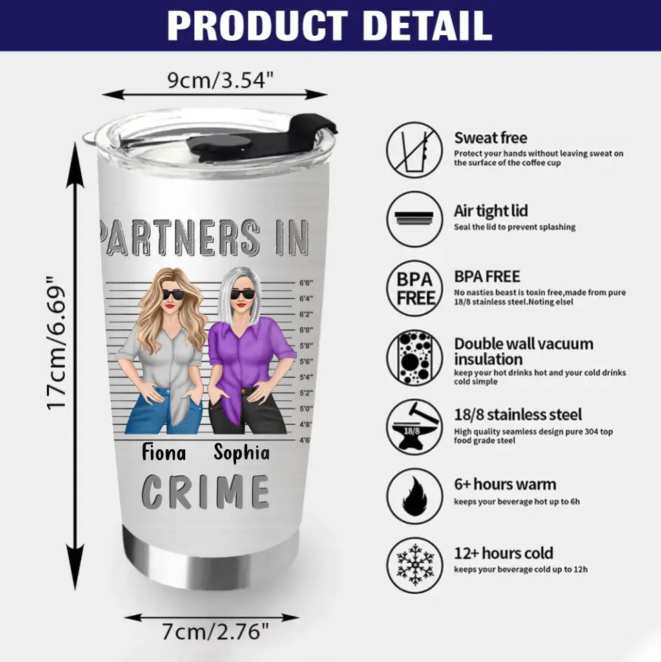 Personalized Besties Tumbler - Gift Idea For Friends/Sisters/Besties - Just Remember If We Get Caught You're Deaf And I Don't Speak English