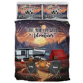 Personalized Camping Quilt Bed Sets - Gift Idea For Couple, Camping Lovers, Family - Up to 5 Kids, 4 Pets - Fill Your Life With Adventures