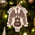 Personalized Memorial Guitar Lovers Wooden Ornament - Memorial Gift Idea - Rocking In Heaven