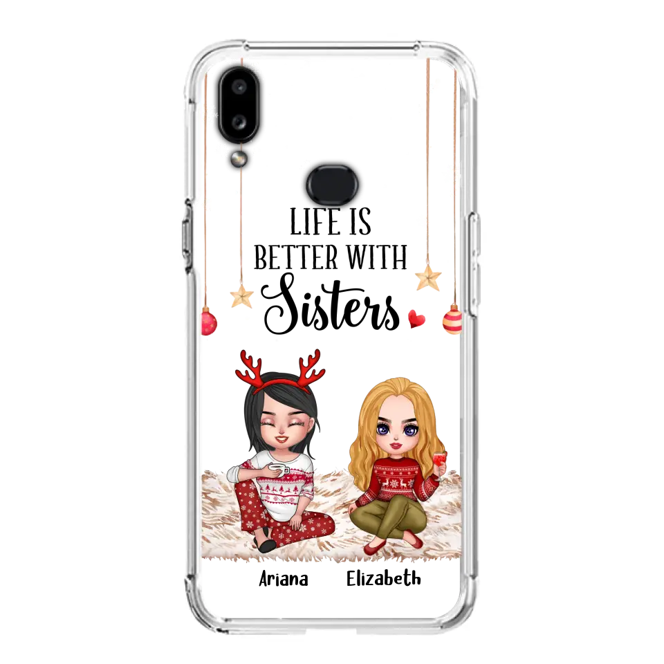 Personalized Besties Phone Case - Gift Idea For Friends/Sisters/Besties - Life Is Better With Sisters - Up to 5 People - Case For iPhone/Samsung