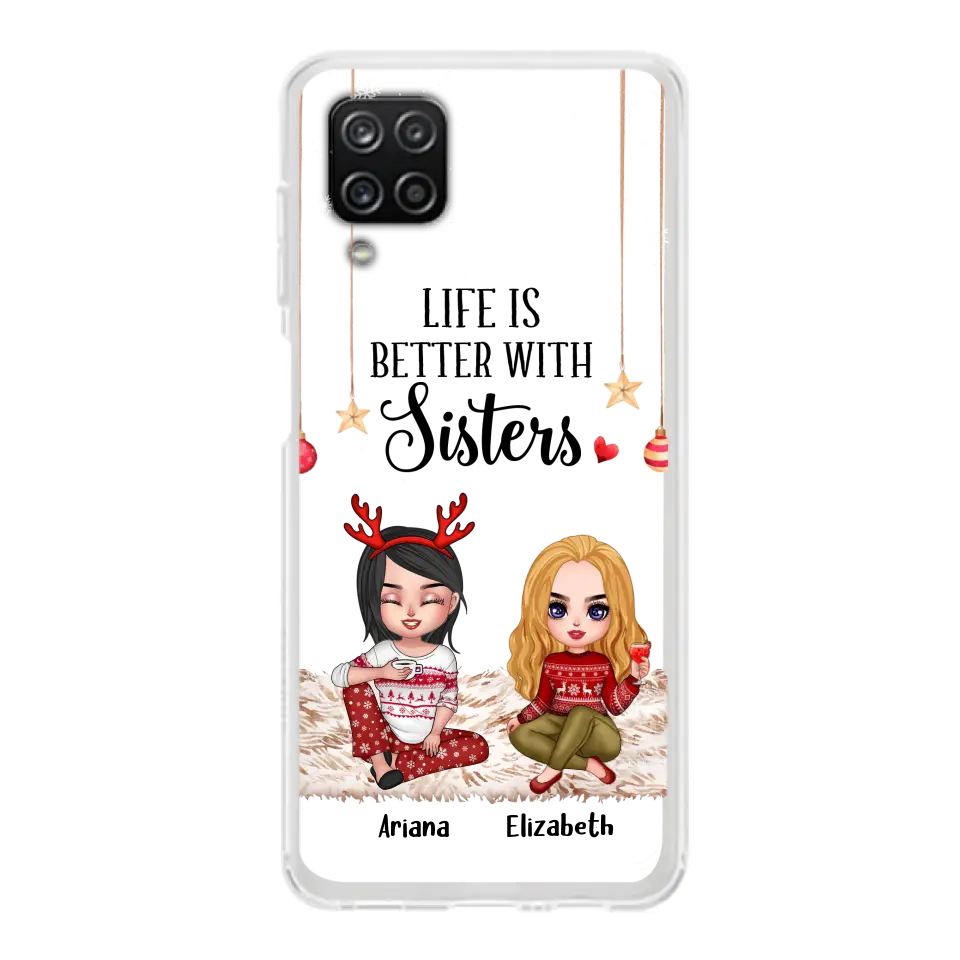 Personalized Besties Phone Case - Gift Idea For Friends/Sisters/Besties - Life Is Better With Sisters - Up to 5 People - Case For iPhone/Samsung