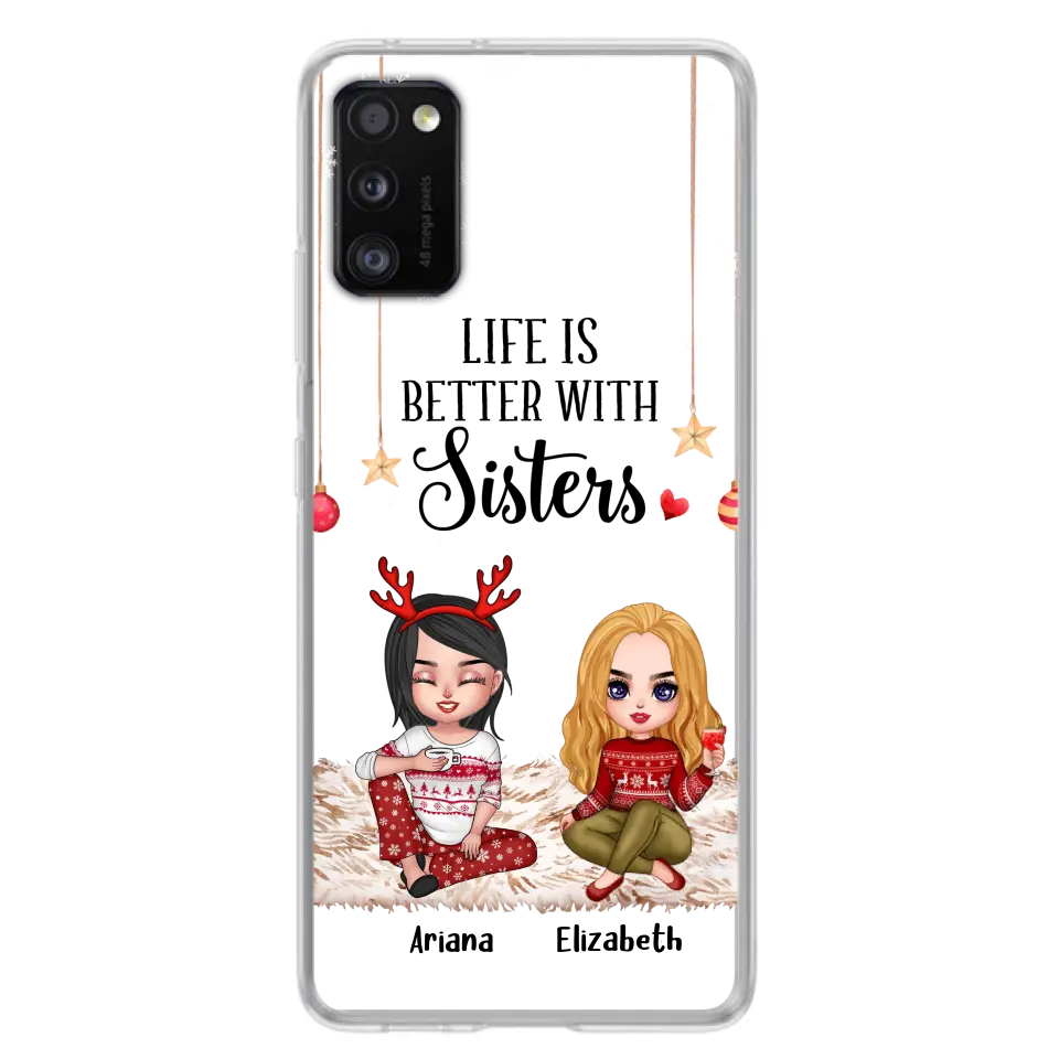Personalized Besties Phone Case - Gift Idea For Friends/Sisters/Besties - Life Is Better With Sisters - Up to 5 People - Case For iPhone/Samsung