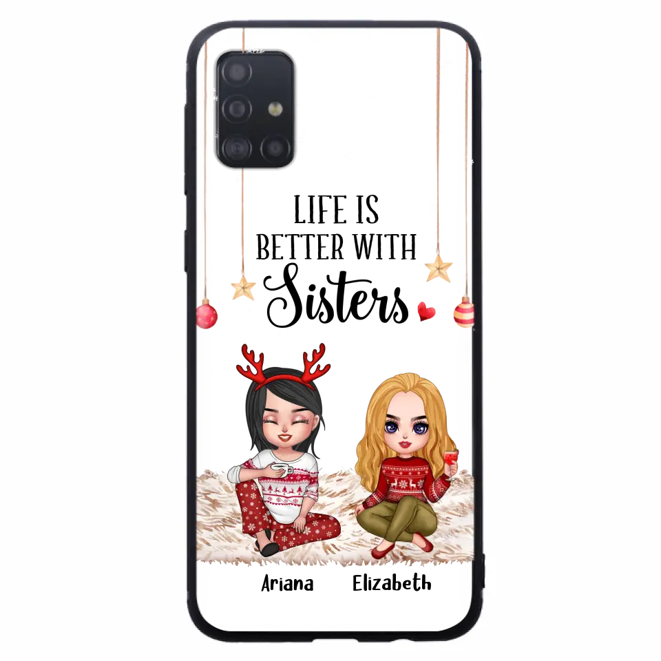Personalized Besties Phone Case - Gift Idea For Friends/Sisters/Besties - Life Is Better With Sisters - Up to 5 People - Case For iPhone/Samsung