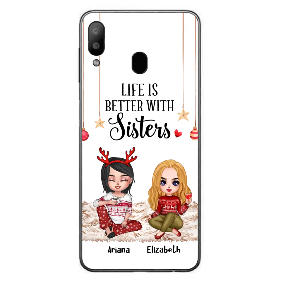 Personalized Besties Phone Case - Gift Idea For Friends/Sisters/Besties - Life Is Better With Sisters - Up to 5 People - Case For iPhone/Samsung