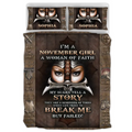 Personalized Female Warrior Quilt Bed Sets - Gift Idea For Warriors - I'm A November Girl