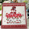 Personalized Grandma Fleece Throw Blanket/Quilt - Up to 10 Grandkids - Christmas Gift Idea for Grandma - Grandma