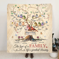 Personalized Memorial Family Quilt/Fleece Throw Blanket - Memorial Gift Idea - Family Of 4 Generations - The Love Of A Family Is Life's Greatest Blessing