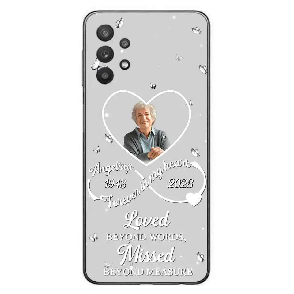 Custom Personalized Memorial Phone Case - Upload Photo - Memorial Gift Idea For Family Member - Loved Beyond Words, Missed Beyond Measure  - Case For iPhone/Samsung
