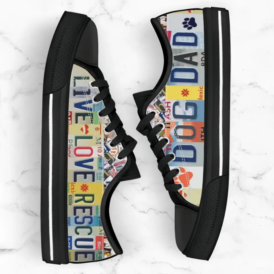 Custom Dog Dad Sneakers - Gift Idea For Dog Lover - Live Love Rescue