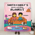 Personalized Couple Quilt/Fleece Blanket - Up to 5 Pets - Valentine Gift For Couple/Dog/Cat Lovers - Movie Watching Blanket