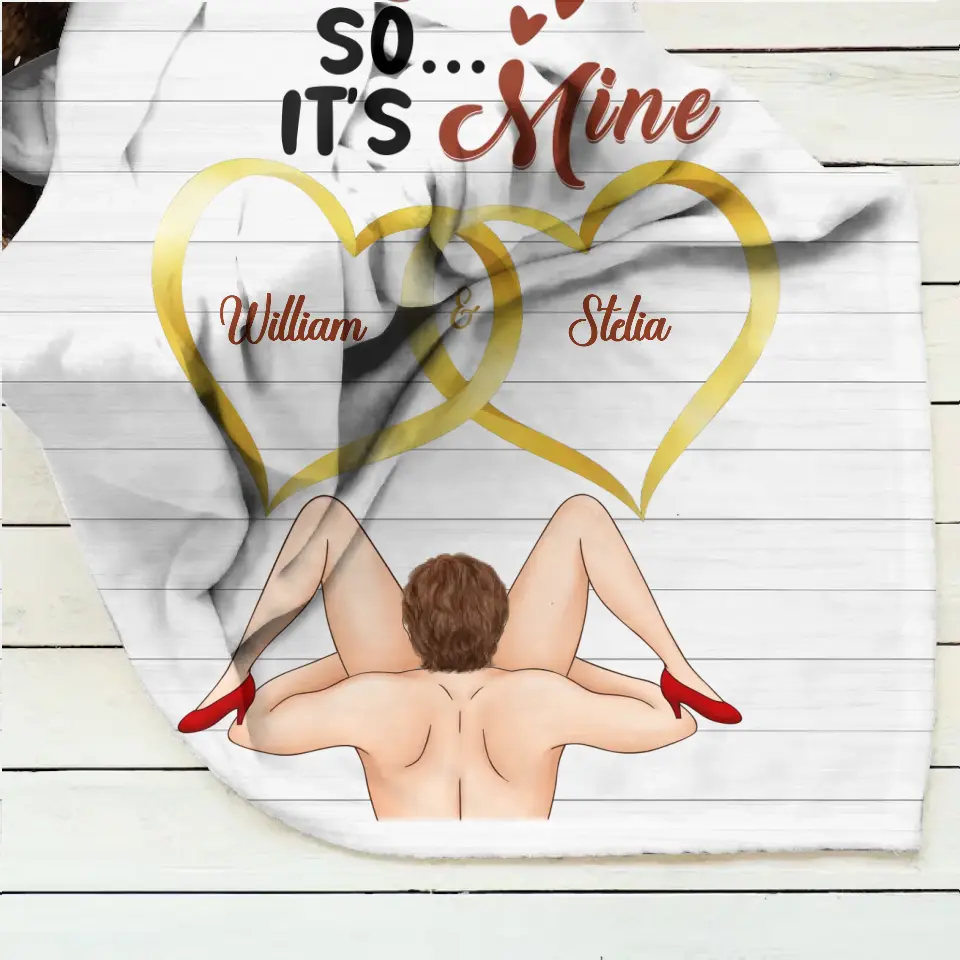 Personalized Couple Quilt/Fleece Throw Blanket - Gift Idea For Him/Her - I Licked It So It's Mine