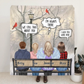 Personalized Memorial Family Quilt/Fleece Blanket - Daughters/Sons With Mom/Dad - Memorial Gift For Family Members - We Still Talk About You