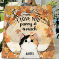 Personalized Cat Fleece Throw Blanket/Quilt - Gift Idea For Cat Lovers - Up to 6 Cats - I Love You Purry Much