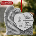 Personalized Angel Heart Acrylic Ornament - Memorial Gift Idea For Christmas - Upload Photo - Deep In My Heart, You Will Always Stay Loved And Missed Every Day