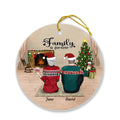 Personalized Family Christmas Ornament - Gift For The Whole Family - Couple/Parents Up to 3 Children, Up to 3 Pets - Family Is Forever