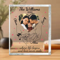 Personalized Family Hand In Hand Acrylic Plaque - Gift For Family Parents With Up to 3 Kids - Upload Photo - Where Life Begins & Love Never Ends