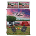 Personalized Camping Quilt Bed Sets - Gift Idea For Couple, Camping Lovers, Family - Up to 5 Kids, 6 Pets - Fill Your Life With Adventures