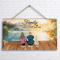 Personalized Family & Dog Rectangle Door Sign - Couple/Parents With Up to 3 Kids And 4 Dogs - Gift Idea For Dog Lover - Family Where Life Begins And Love Never Ends