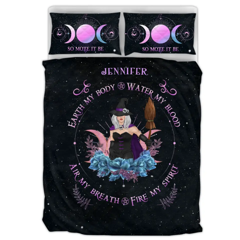Personalized Witch Quilt Bed Sets - Gift Idea For Witch Lovers - Air My Breath Fire My Spirit